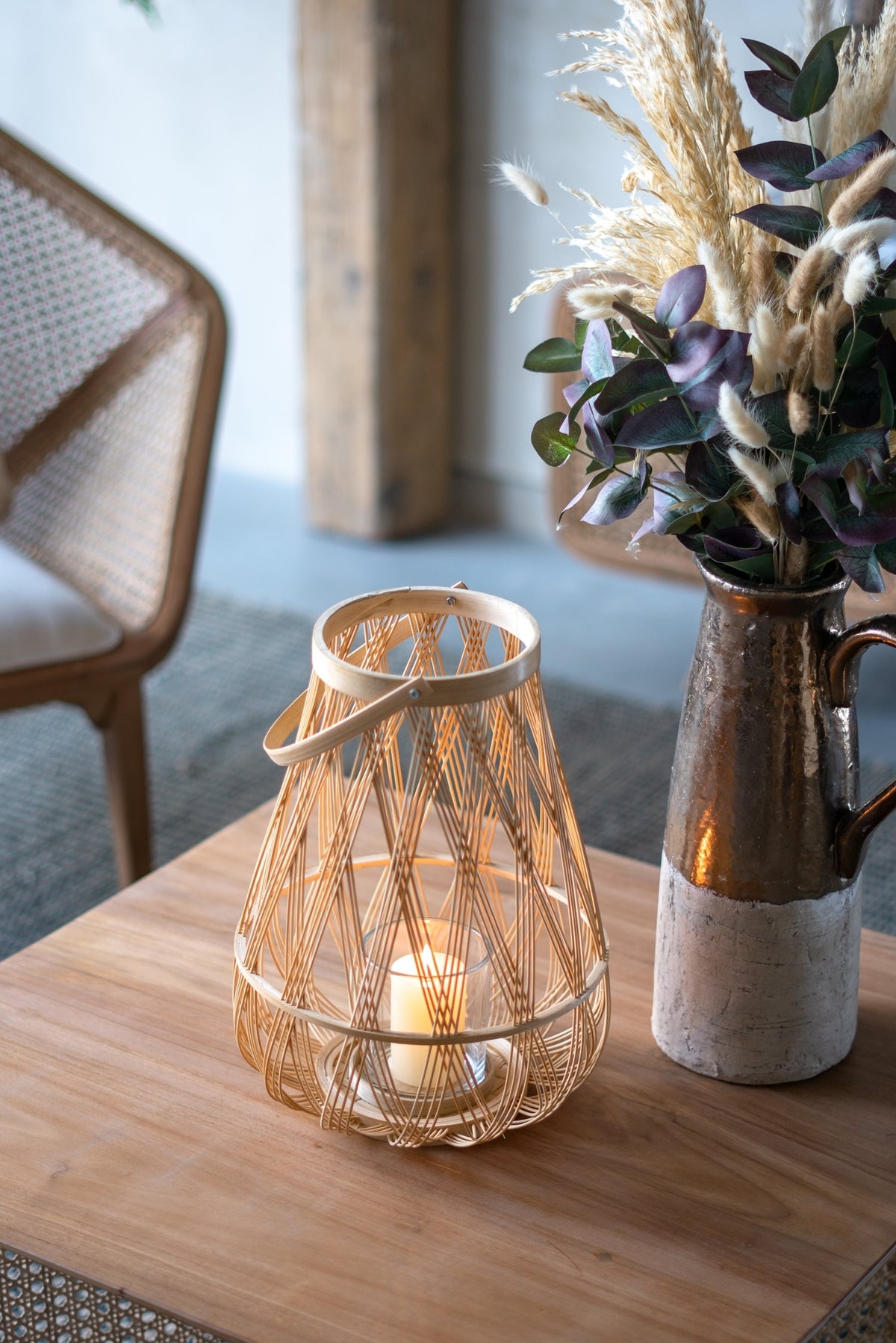 Sienna Bamboo Lantern with Rope Handle