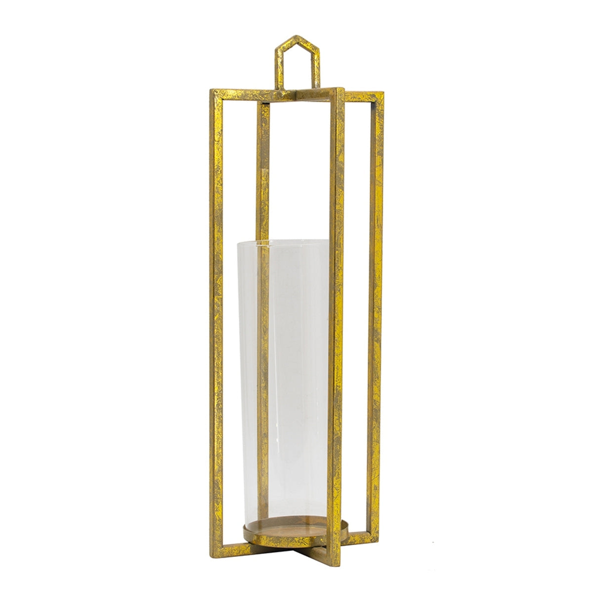 Open Face Gold Candleholder Lanterns, Set of 3