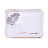 Oyster Icon Trinket Tray with Saying in Gift Box
