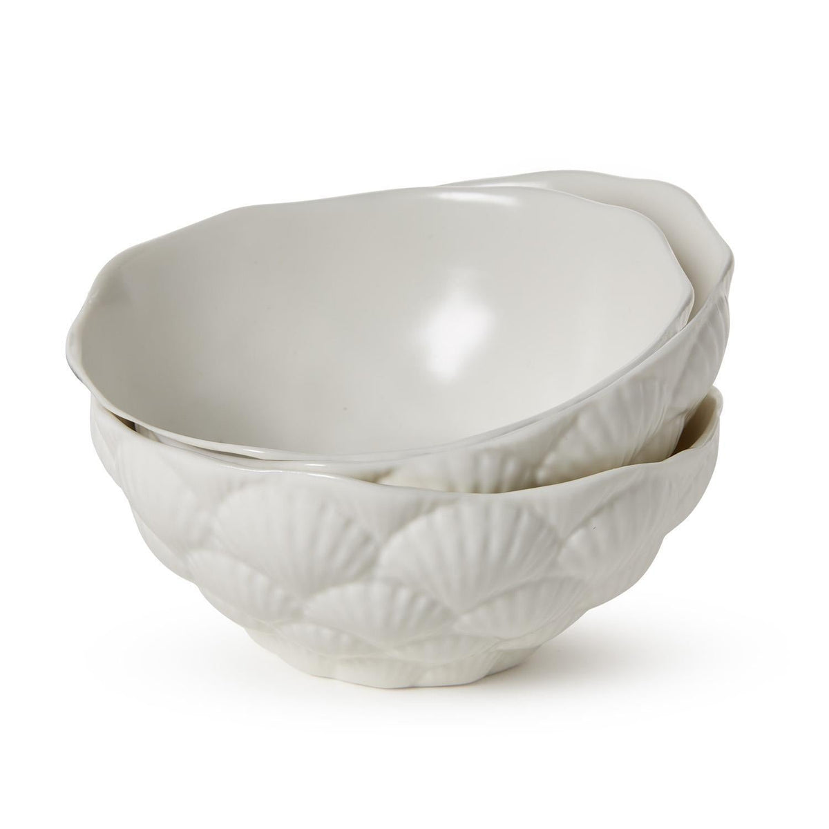 Fan Shell Tidbit Bowls, Set of 3