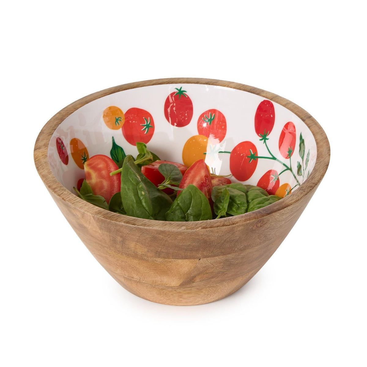 Garden Harvest Hand-Crafted Wood Bowl, Set of 2