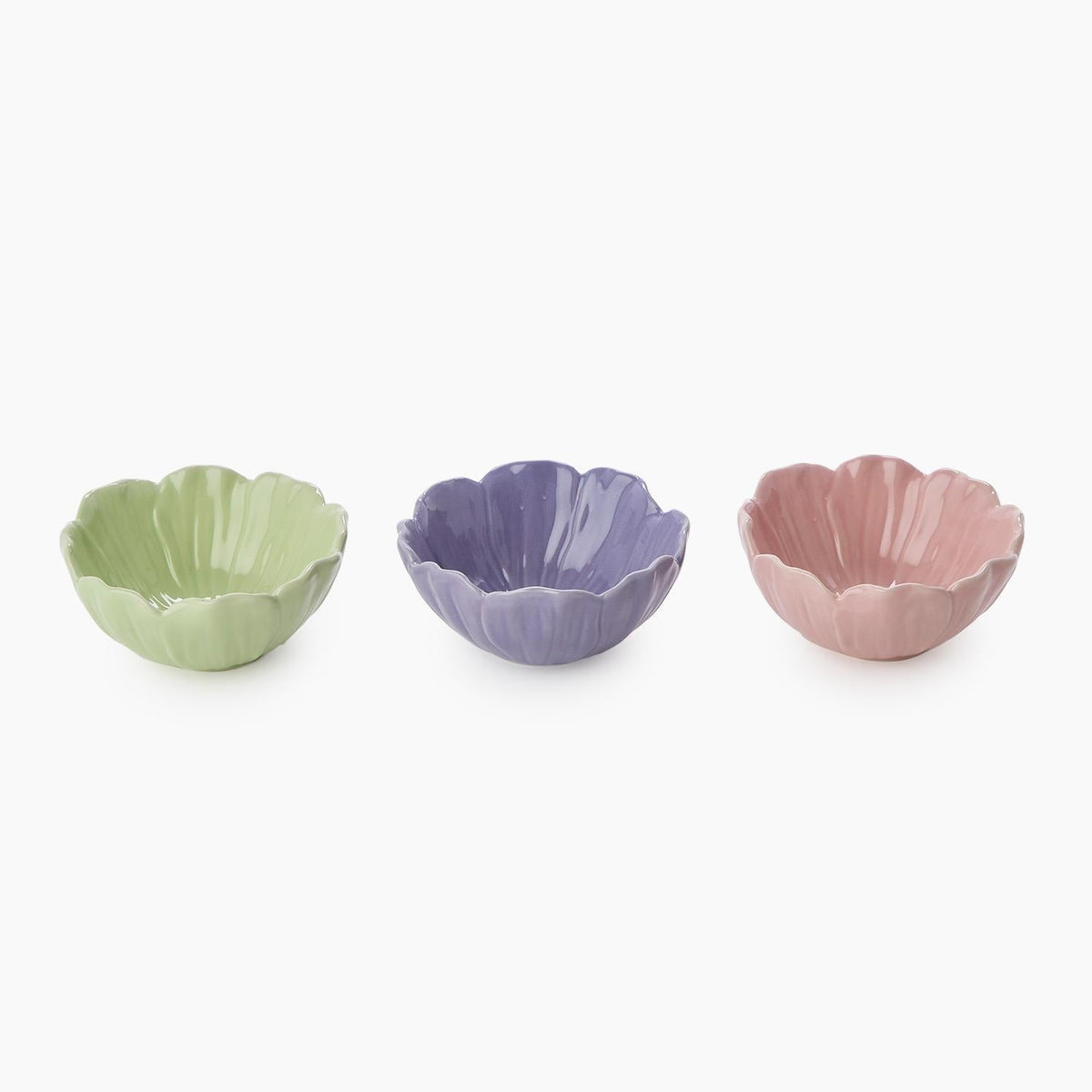 Flower Tidbit Bowls, Set of 3
