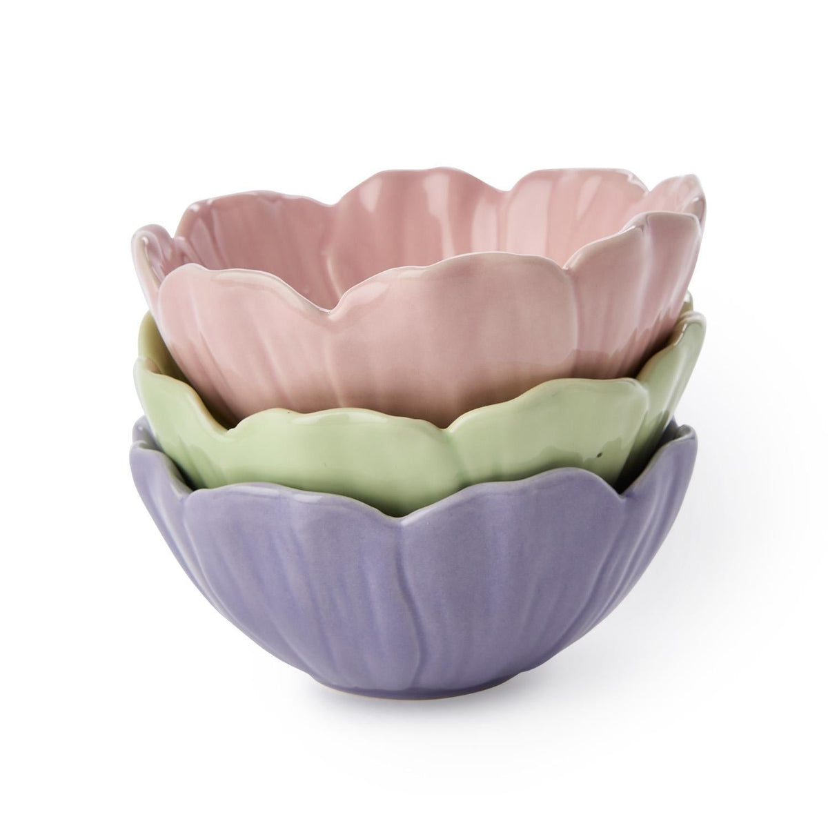 Flower Tidbit Bowls, Set of 3