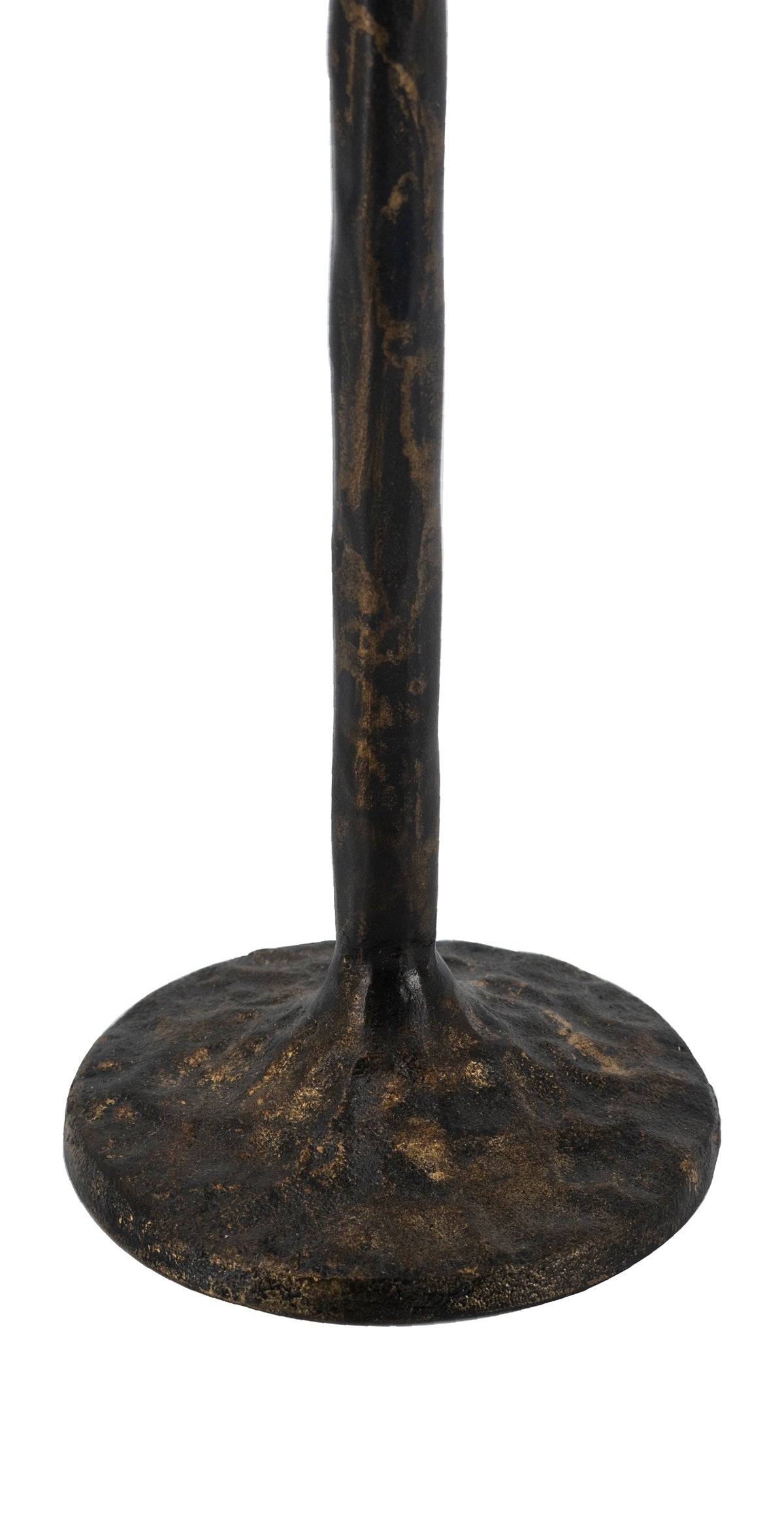 Black and Gold Iron Candle Holders with Playful Loop Design, Set of 2