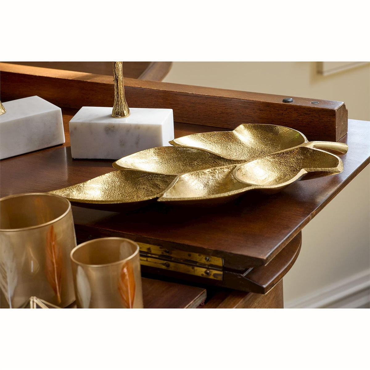 Golden Chestnut Leaf Tray