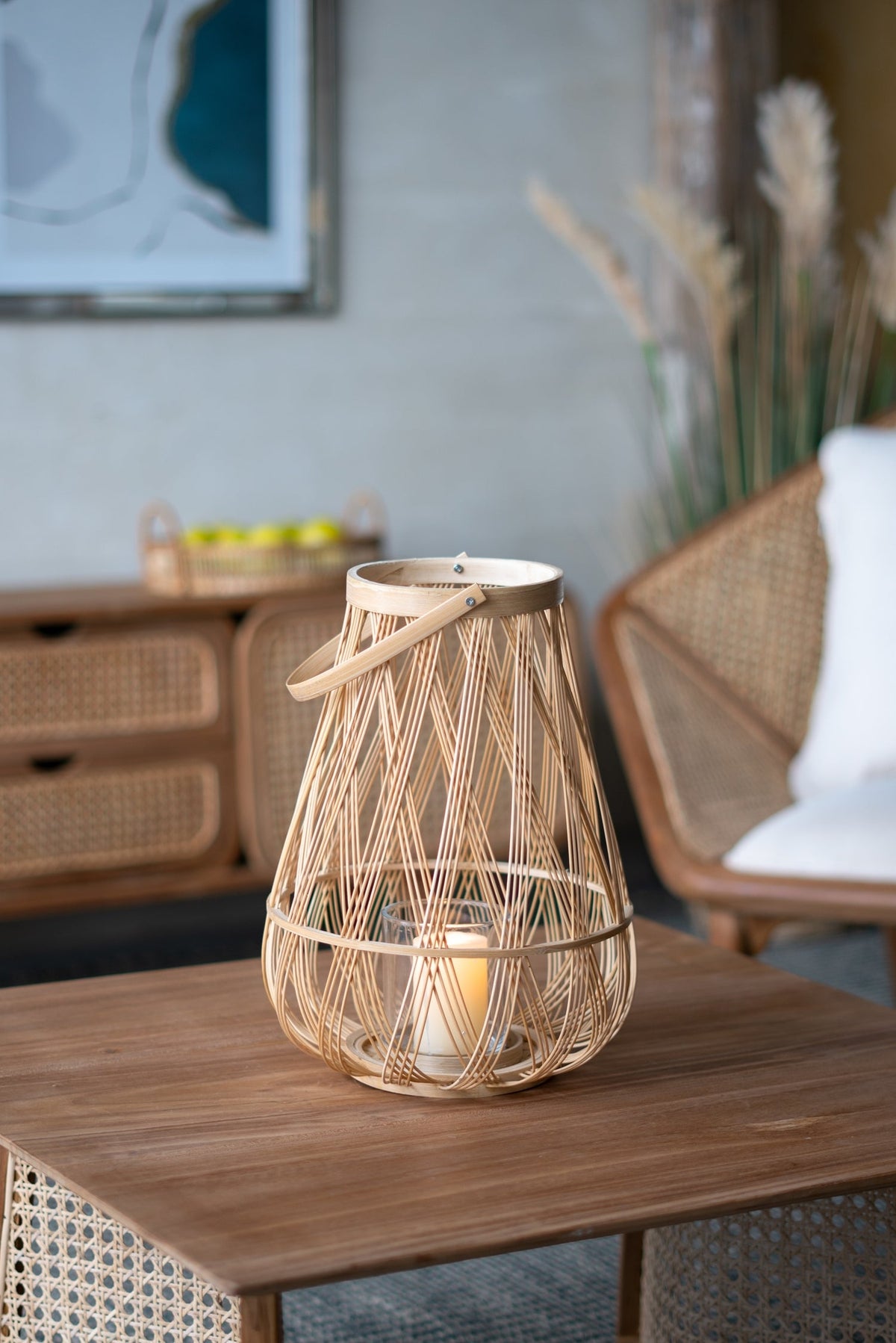 Sienna Bamboo Lantern with Rope Handle