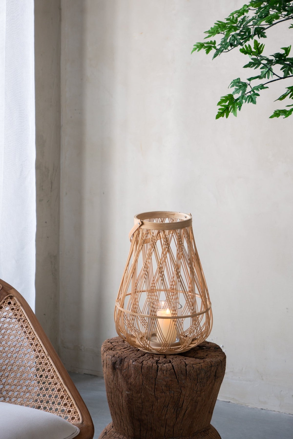 Sienna Bamboo Lantern with Rope Handle
